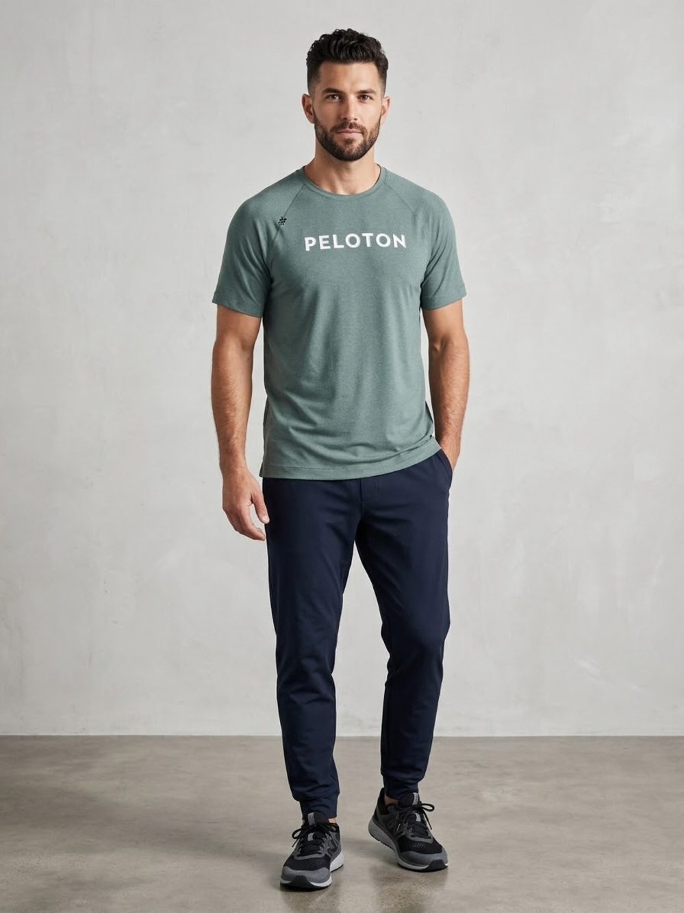 Rhone x Peloton Mens Medium T-Shirt Swift Short Sleeve Green Athletic Gym Top M